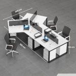 Cụm bàn làm việc 4+1 người LBV73.12 352x268 - Trắng