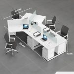 Cụm bàn làm việc 4+1 người LBV73.12 352x268 - Trắng