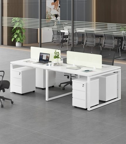 Cụm bàn làm việc 4 người LBV73.13 240x120 - Trắng