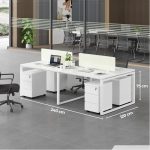 Cụm bàn làm việc 4 người LBV73.13 240x120 - Trắng