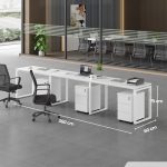 Cụm bàn làm việc 3 người LBV73.14 360x60 - Trắng