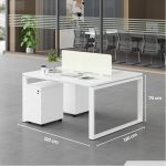 Cụm bàn làm việc 2 người LBV73.15 120x120 - Trắng