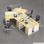 Cụm bàn làm việc 4+1 người LBV73.2 352x268 - Vân gỗ nhạt