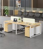 Cụm bàn làm việc 4 người LBV73.3 240x120 - Vân gỗ nhạt