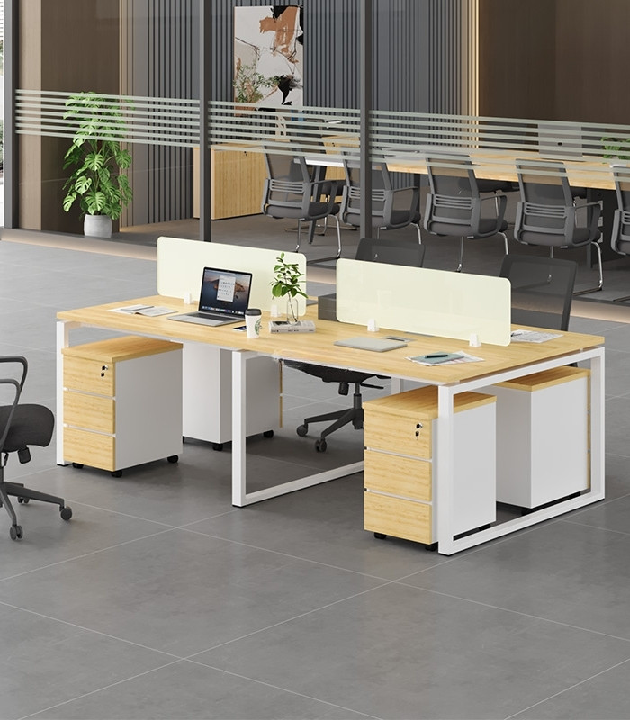 Cụm bàn làm việc 4 người LBV73.3 240x120 - Vân gỗ nhạt