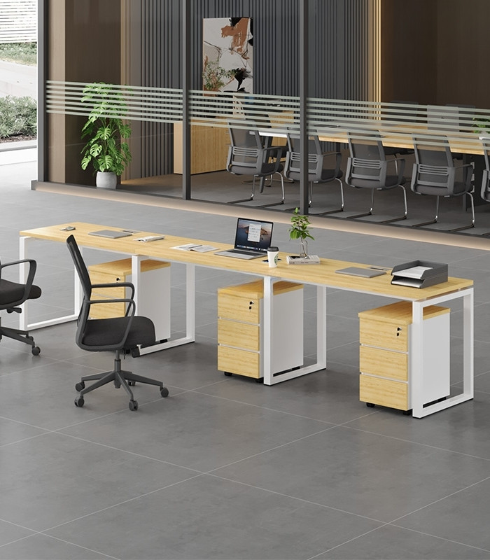 Cụm bàn làm việc 3 người LBV73.4 360x60 - Vân gỗ nhạt