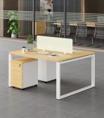 Cụm bàn làm việc 2 người LBV73.5 120x120 - Vân gỗ nhạt - Ảnh 2