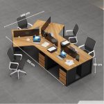 Cụm bàn làm việc 4+1 người LBV73.7 352x268 - Vân gỗ đậm