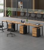 Cụm bàn làm việc 3 người LBV73.9 360x60 - Vân gỗ đậm