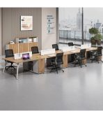 Cụm bàn làm việc 8 người LBV74.1 480x120 - Vân gỗ đậm - Ảnh 2