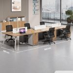 Cụm bàn làm việc 6 người LBV74.2 360x120 - Vân gỗ đậm