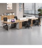 Cụm bàn làm việc 6 người LBV74.2 360x120 - Vân gỗ đậm - Ảnh 2