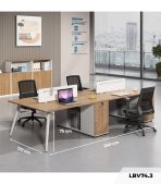 Cụm bàn làm việc 4 người LBV74.3 240x120 - Vân gỗ đậm