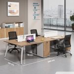 Cụm bàn làm việc 4 người LBV74.3 240x120 - Vân gỗ đậm