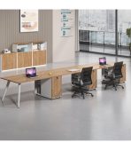 Cụm bàn làm việc 3 người LBV74.4 360x60 - Vân gỗ đậm