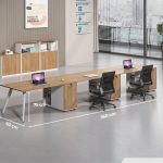 Cụm bàn làm việc 3 người LBV74.4 360x60 - Vân gỗ đậm