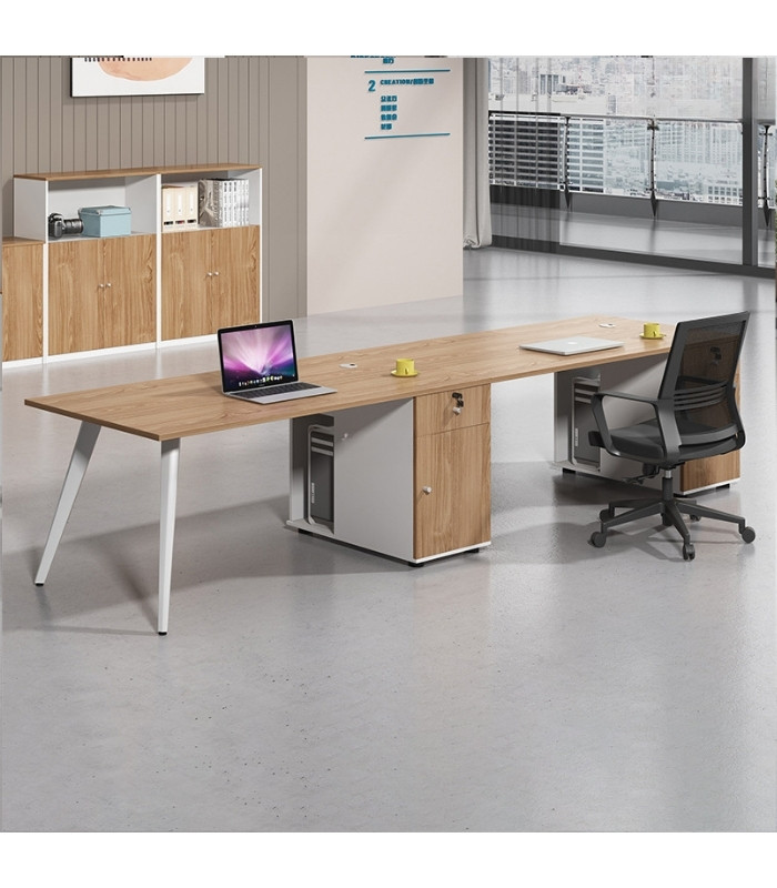 Cụm bàn làm việc 2 người LBV74.5 240x60 - Vân gỗ đậm