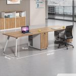 Cụm bàn làm việc 2 người LBV74.5 240x60 - Vân gỗ đậm