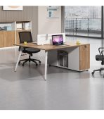 Cụm bàn làm việc 2 người LBV74.6 120x120 - Vân gỗ đậm