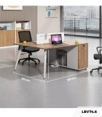 Cụm bàn làm việc 2 người LBV74.6 120x120 - Vân gỗ đậm