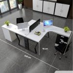 Cụm bàn làm việc 2 người LBV75.5 240x120 - Trắng Khung đen