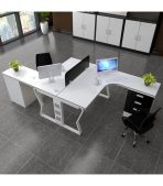 Cụm bàn làm việc 2 người LBV75.6 240x120 - Trắng Khung trắng