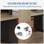 Cụm bàn làm việc 4 người LBV76.2 310x120 - Vân gỗ đậm - Ảnh 2