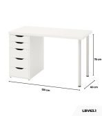 Bàn làm việc IKEA 1 Tủ LBV63.1 120x60 - Trắng