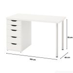 Bàn làm việc IKEA 1 Tủ LBV63.1 120x60 - Trắng