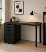 Bàn làm việc IKEA 1 Tủ LBV63.13 160x60 - Đen