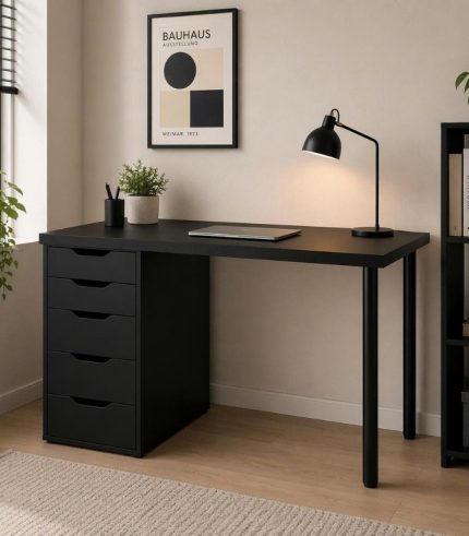 Bàn làm việc IKEA 1 Tủ LBV63.13 160x60 - Đen