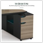 Cụm bàn làm việc 2 người LBV64.2 140x120 - Vân gỗ nhạt