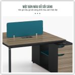 Cụm bàn làm việc 2 người LBV64.2 140x120 - Vân gỗ nhạt