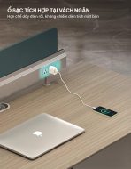 Cụm bàn làm việc 4 người LBV66.1 240x120 - Vân gỗ nhạt