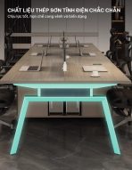 Cụm bàn làm việc 4 người LBV66.1 240x120 - Vân gỗ nhạt