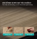 Cụm bàn làm việc 4 người LBV66.1 240x120 - Vân gỗ nhạt