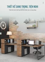 Cụm bàn làm việc 4 người LBV67.1 240x120 - Vân gỗ đậm