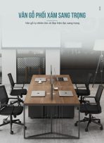 Cụm bàn làm việc 4 người LBV67.1 240x120 - Vân gỗ đậm