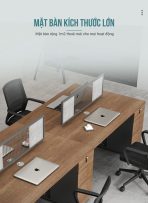 Cụm bàn làm việc 4 người LBV67.1 240x120 - Vân gỗ đậm