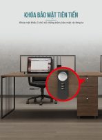 Cụm bàn làm việc 4 người LBV67.1 240x120 - Vân gỗ đậm