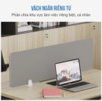 Cụm bàn làm việc 6 người LBV69.1 400x120 - Vân gỗ nhạt