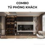 Combo tủ phòng khách PK01.1 4m6 x 2m7 - Ghi