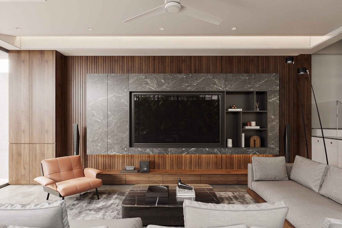 Tủ trang trí gỗ PK09.4 90x270 - Gỗ