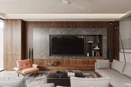 Tủ trang trí gỗ PK09.4 90x270 - Gỗ