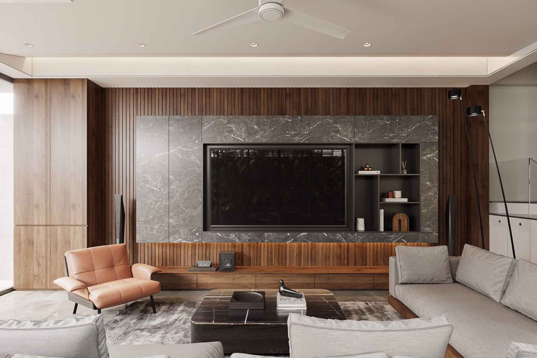 Tủ trang trí gỗ PK09.4 90x270 - Gỗ