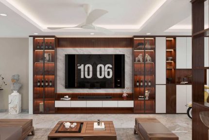 Tủ tivi treo PK14.2 290x25 - Gỗ kết hợp Trắng