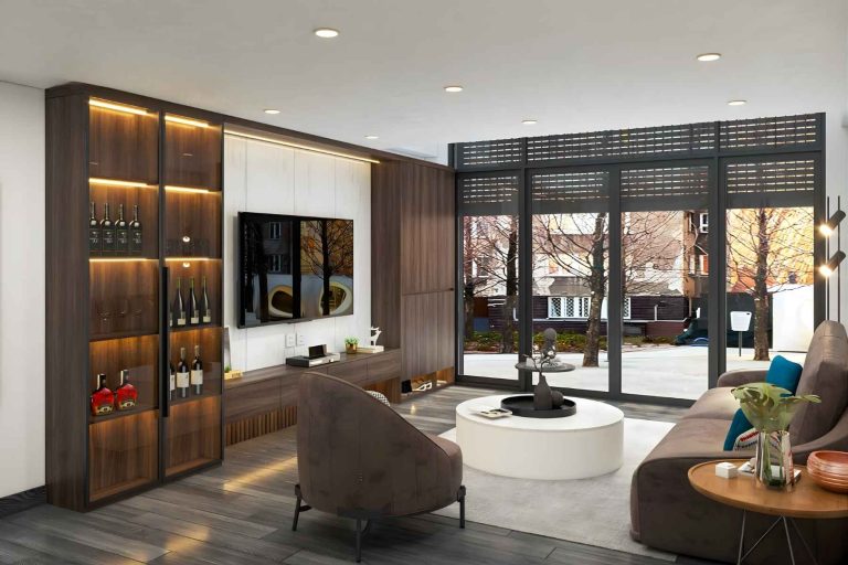 Tủ trang trí gỗ PK17.4 110x240 - Gỗ