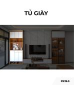 Tủ giày gỗ PK19.3 110x270 - Gỗ kết hợp Trắng