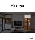 Tủ rượu cánh Gỗ kết hợp Khung nhôm Kính màu PK19.4 110x270 - Gỗ kết hợp Trắng