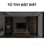 Tủ tivi đặt đất PK16.2 240x50 - Gỗ kết hợp Ghi đậm